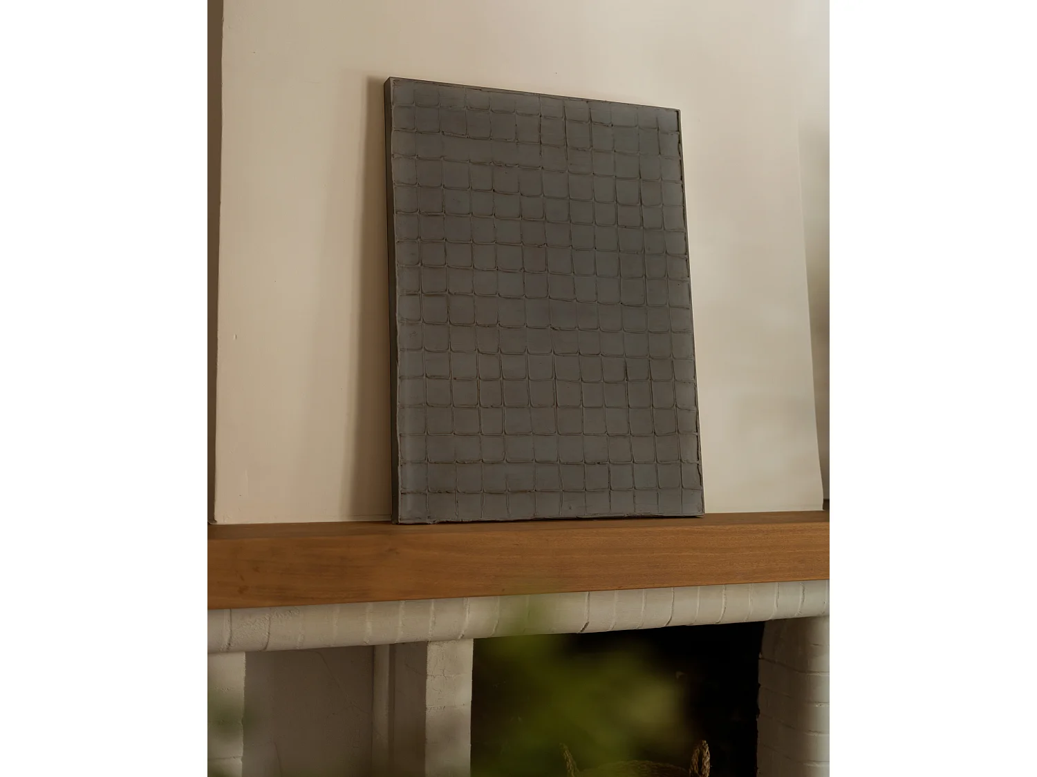 Cuadro decorativo sobre lienzo de algodón con marco de madera marrón claro pintado artesanalmente con pintura al oleo de 100x150cm - JAN - DECOWOOD