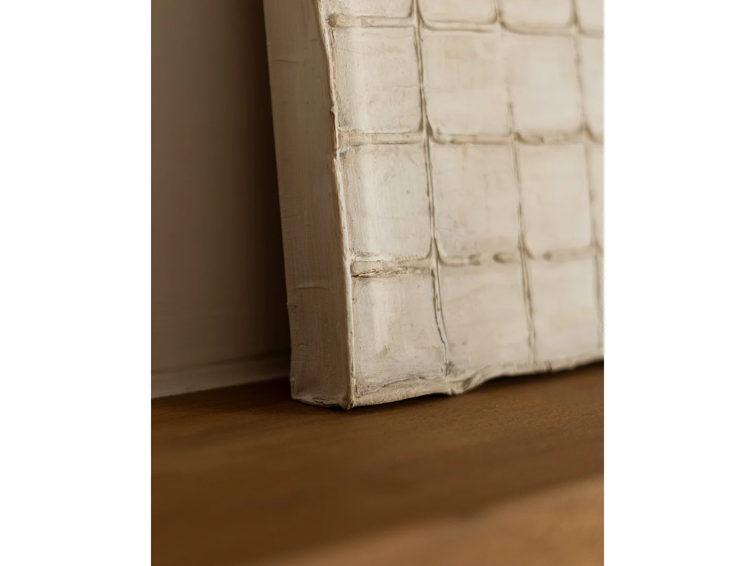 Cuadro decorativo sobre lienzo de algodón con marco de madera marrón claro pintado artesanalmente con pintura al oleo de 100x150cm - JAN - DECOWOOD