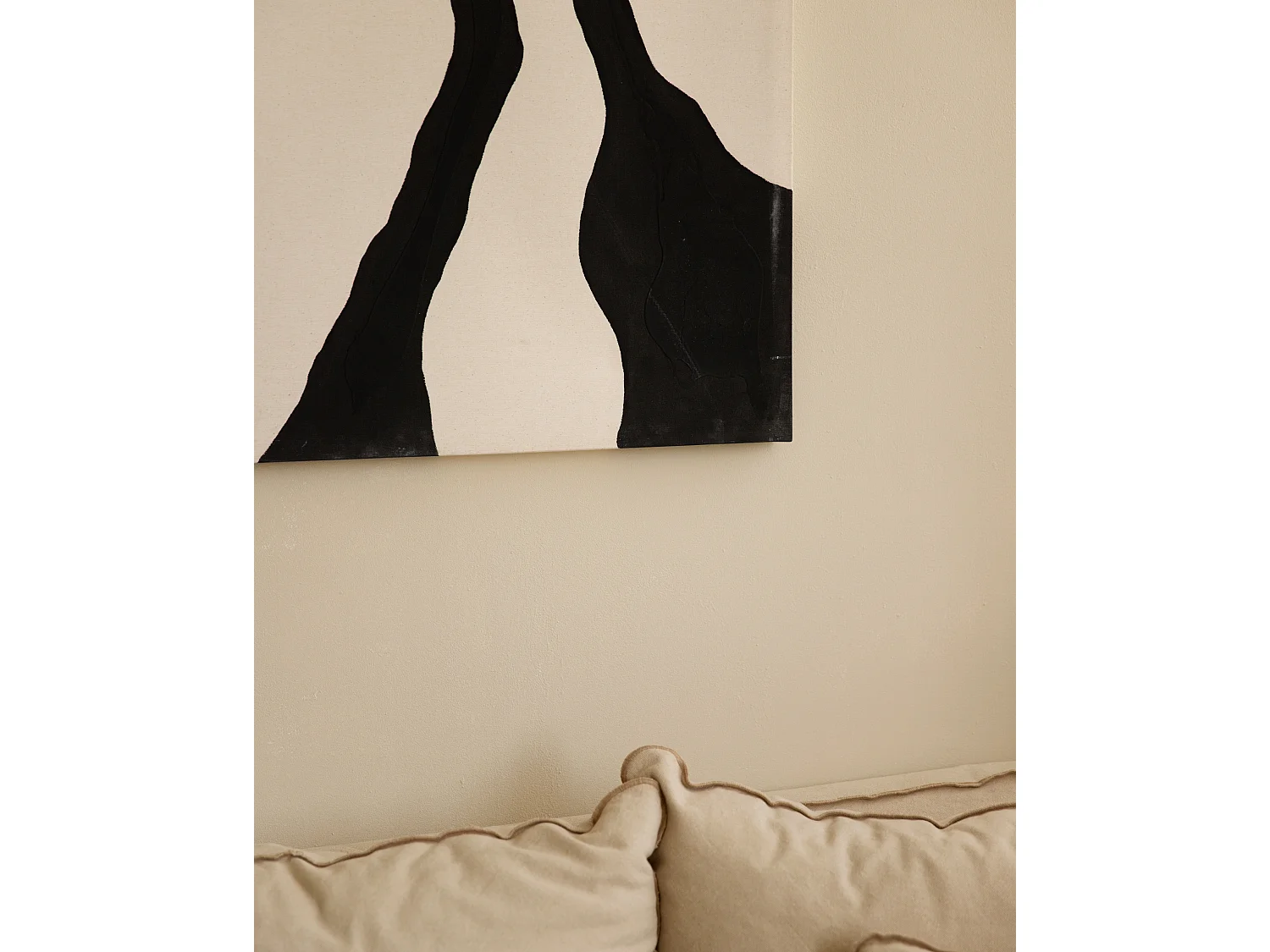 Quadro decorativo di cotone fatto a mano con cornice nera 60x80cm - KUSAMA - DECOWOOD