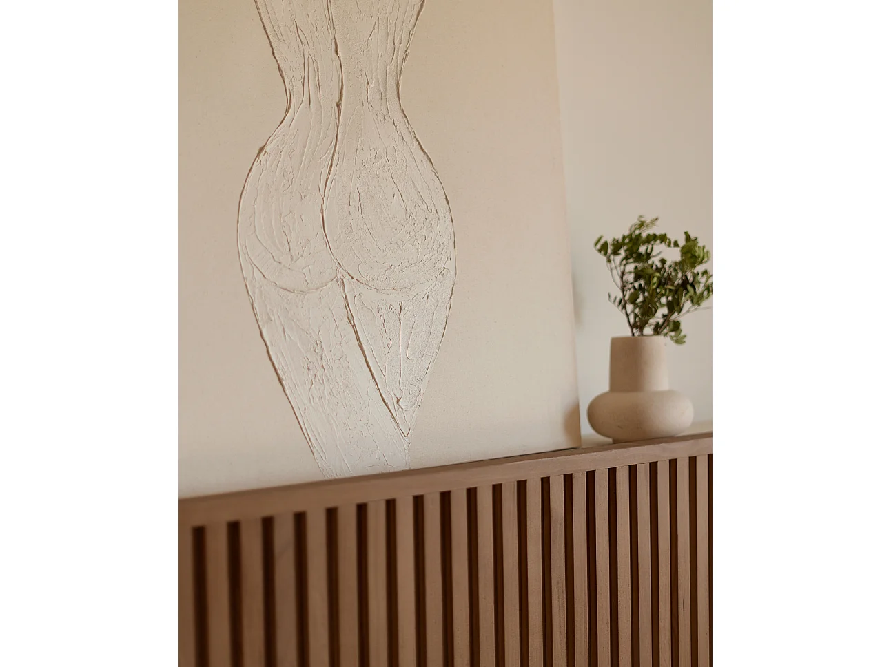 Peinture à l'huile décorative faite à la main cadre marron 80x100cm - LEO - DECOWOOD