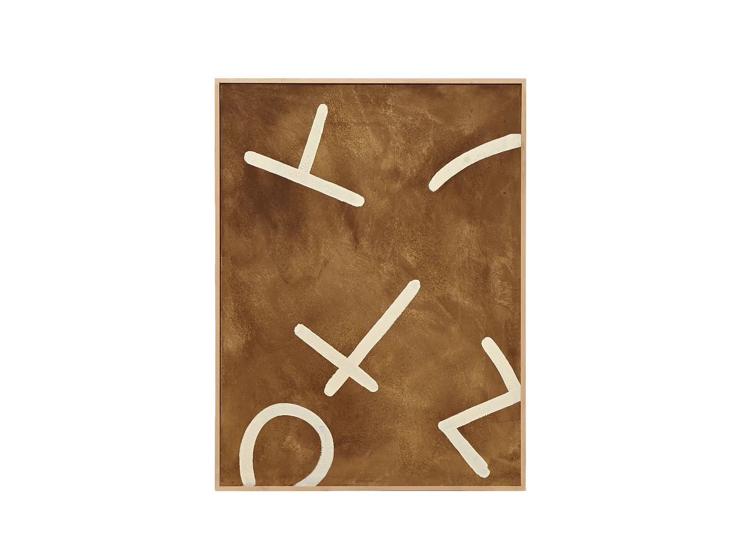 Cuadro decorativo sobre lienzo de algodón con marco de madera marrón oscuro pintado artesanalmente con pintura al oleo de 100x150cm - SILVANA - DECOWOOD