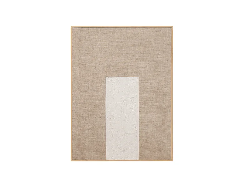 Quadro decorativo di lino fatto a mano con cornice marrone scuro 100x150cm - MAYA - DECOWOOD