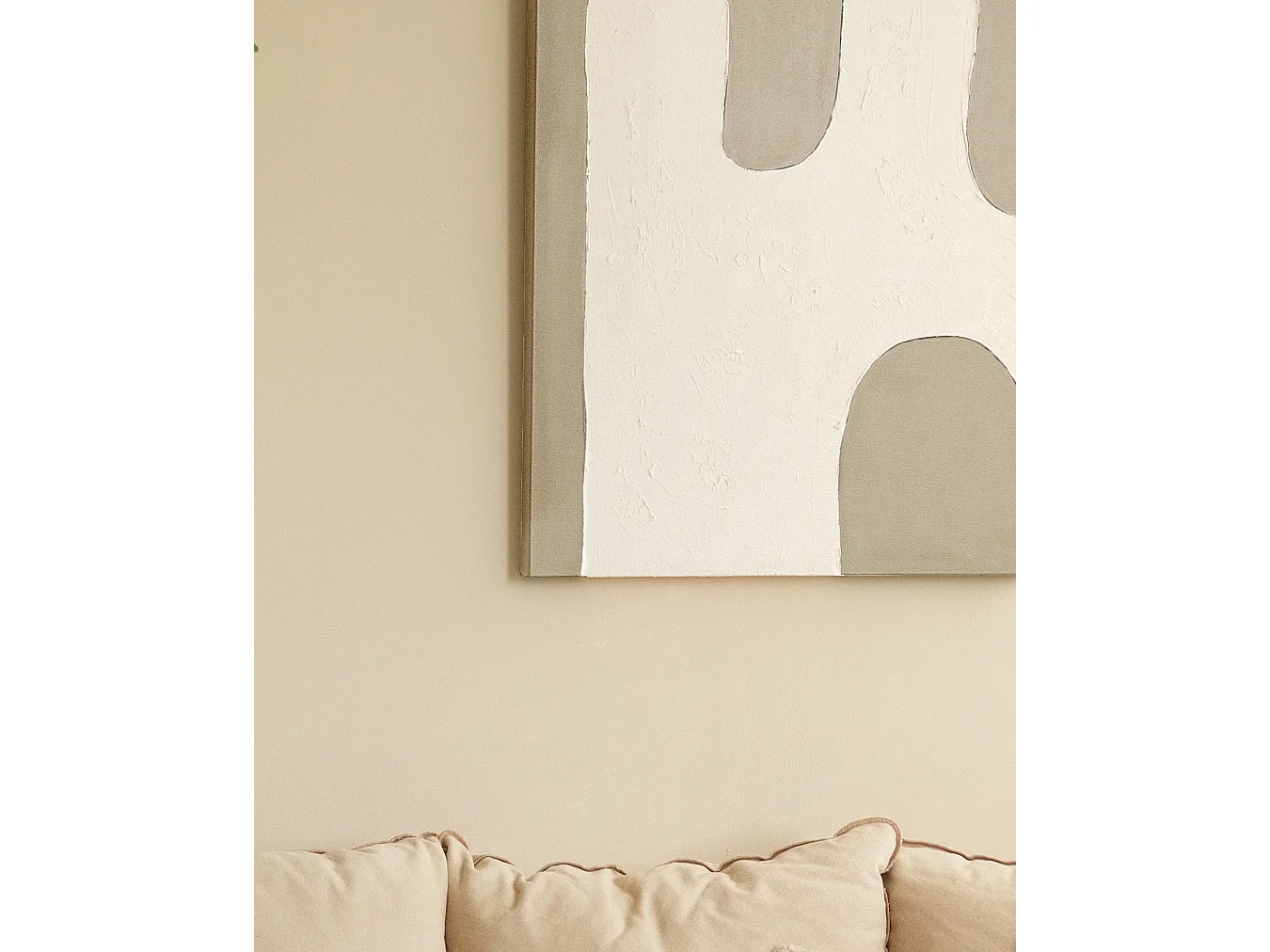 Quadro decorativo di cotone fatto a mano con cornice bianca 60x80cm - KIKA - DECOWOOD