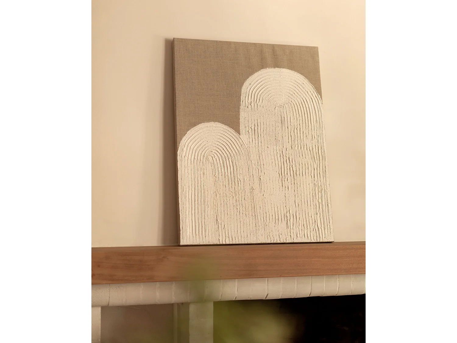 Peinture à l'huile décorative faite à la main cadre marron 100x150cm - MARLENE - DECOWOOD