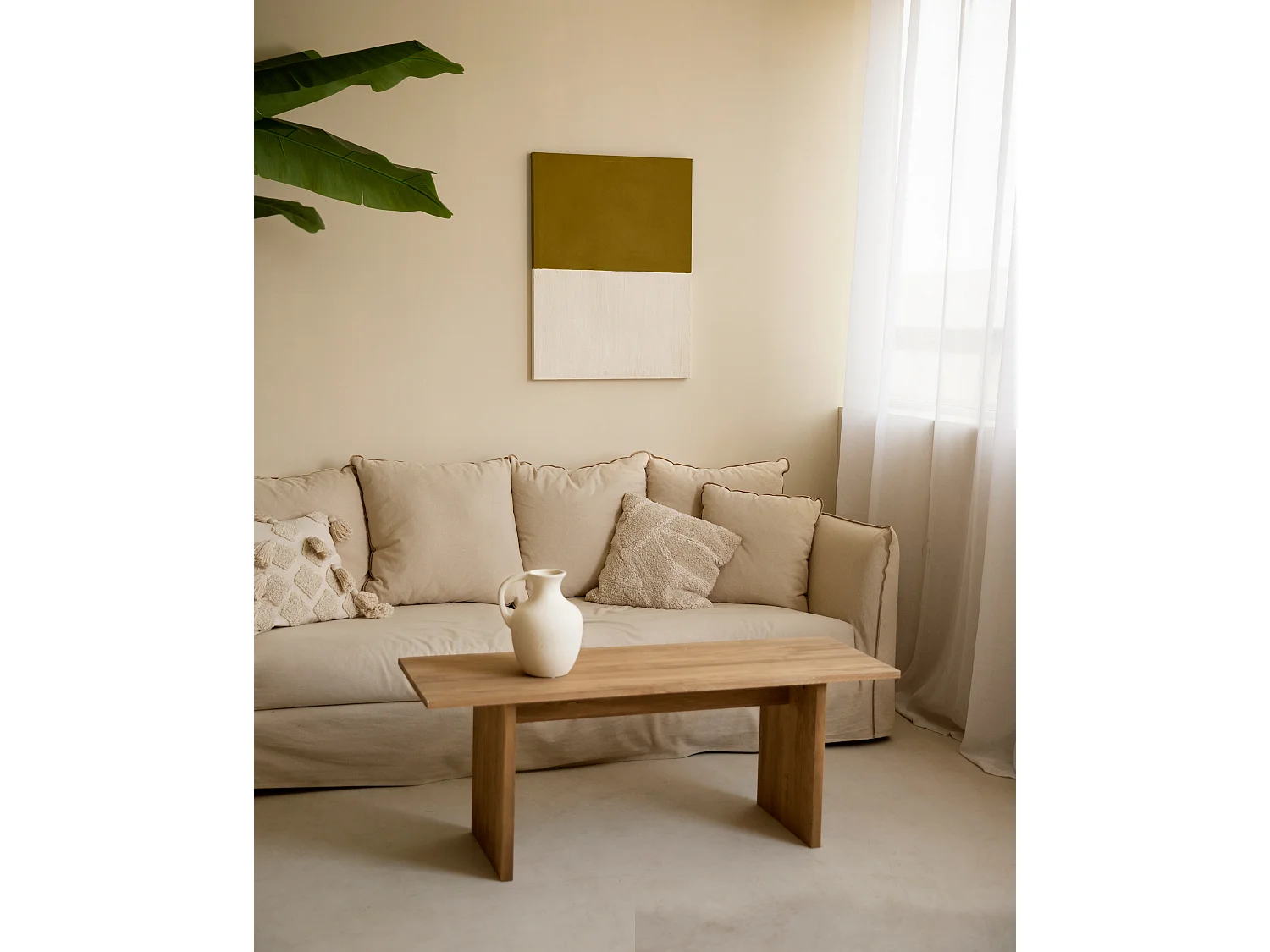 Cuadro decorativo sobre lienzo de algodón con marco de madera negro pintado artesanalmente con pintura al oleo de 80x100cm - MARINA - DECOWOOD