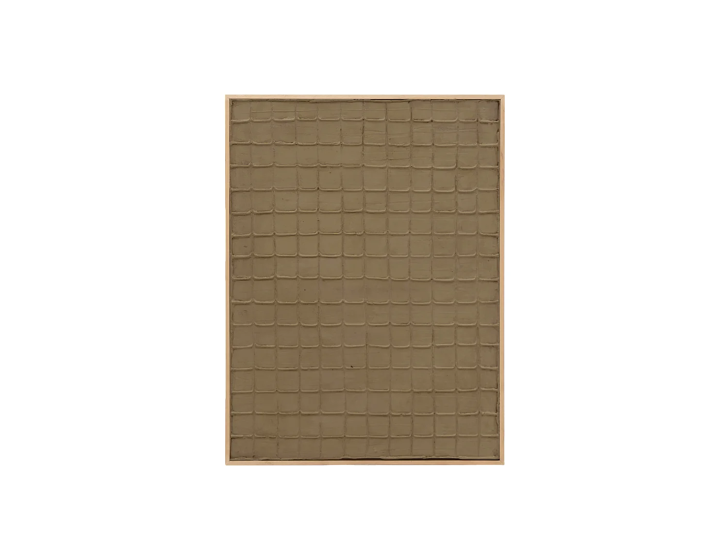Quadro decorativo di cotone fatto a mano con cornice marrone chiaro 100x150cm - JAN - DECOWOOD