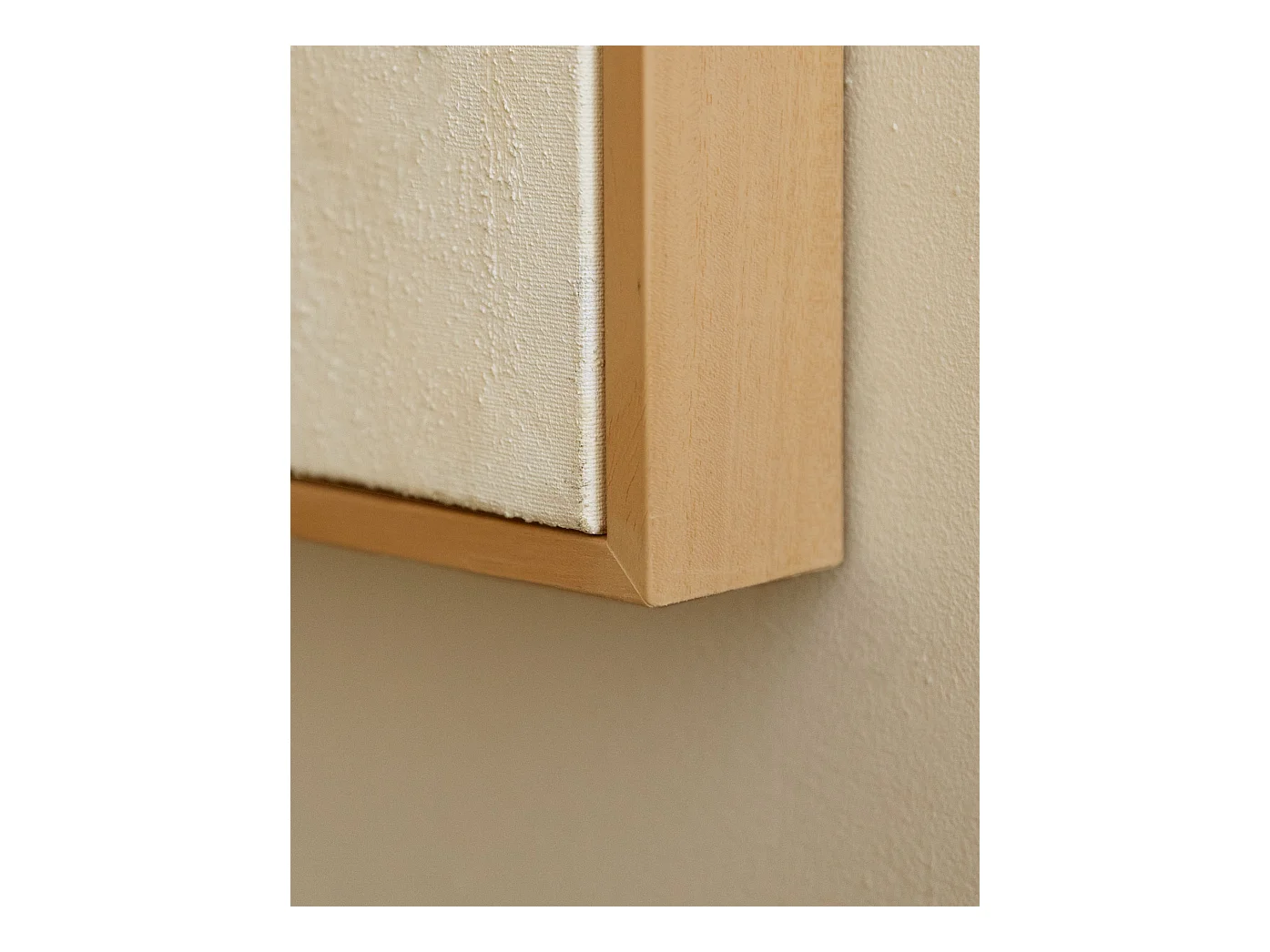 Quadro decorativo di cotone fatto a mano con cornice marrone chiaro 100x150cm - JAN - DECOWOOD