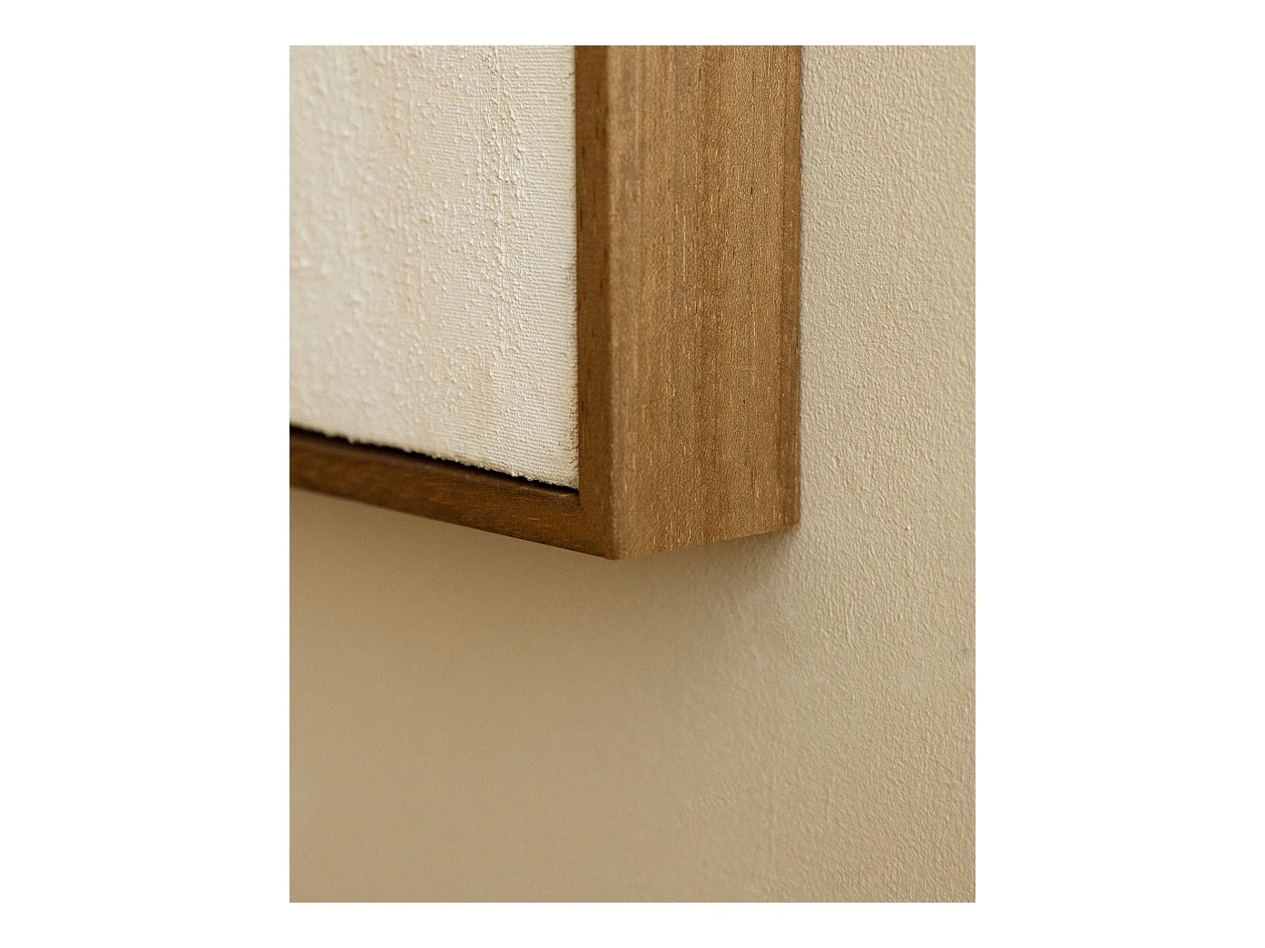 Quadro decorativo di cotone fatto a mano con cornice marrone chiaro 100x150cm - JAN - DECOWOOD