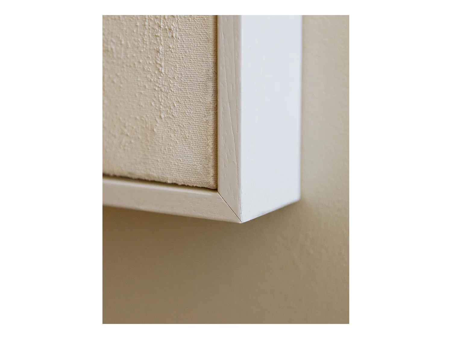 Quadro decorativo di cotone fatto a mano con cornice marrone chiaro 100x150cm - JAN - DECOWOOD