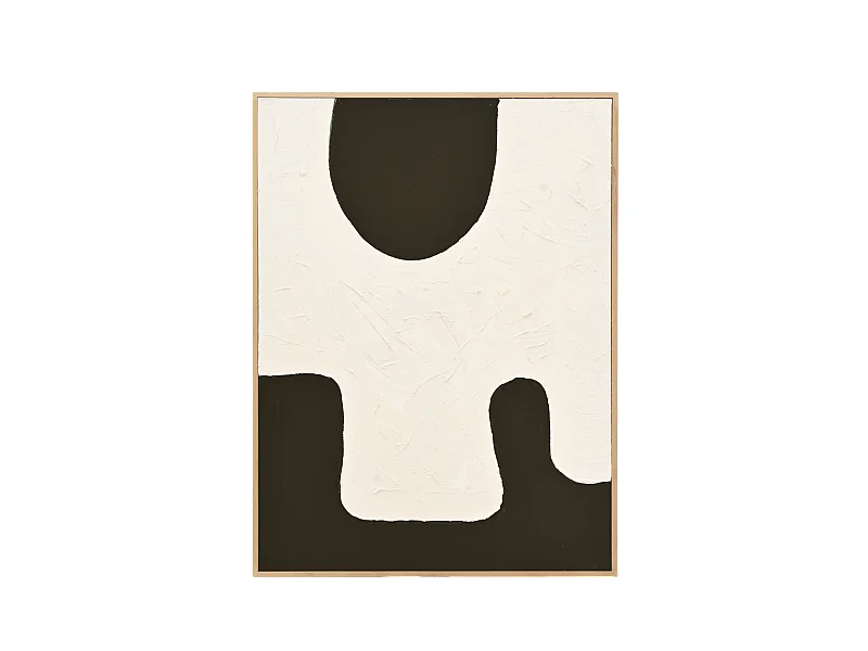 Cuadro decorativo sobre lienzo de algodón con marco de madera marrón oscuro pintado artesanalmente con pintura al oleo de 60x80cm - VARO - DECOWOOD