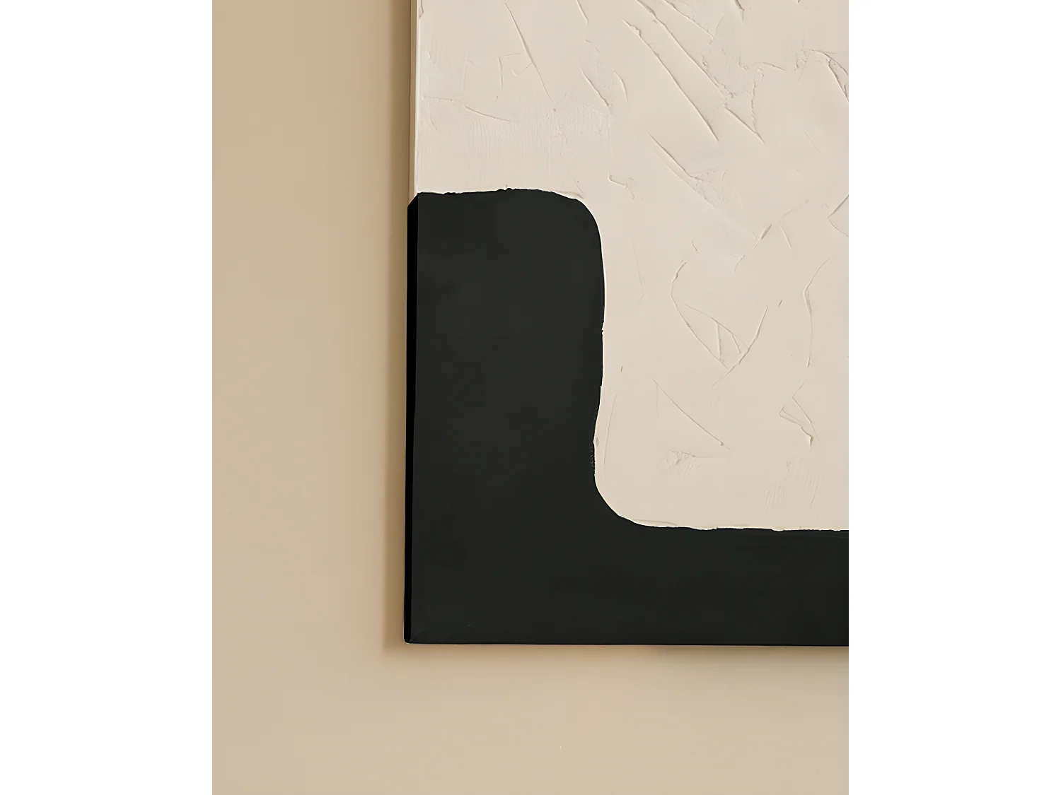 Cuadro decorativo sobre lienzo de algodón con marco de madera marrón oscuro pintado artesanalmente con pintura al oleo de 60x80cm - VARO - DECOWOOD