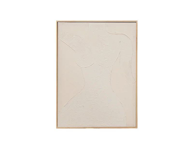 Quadro decorativo di cotone fatto a mano con cornice marrone chiaro 80x100cm - GALA - DECOWOOD