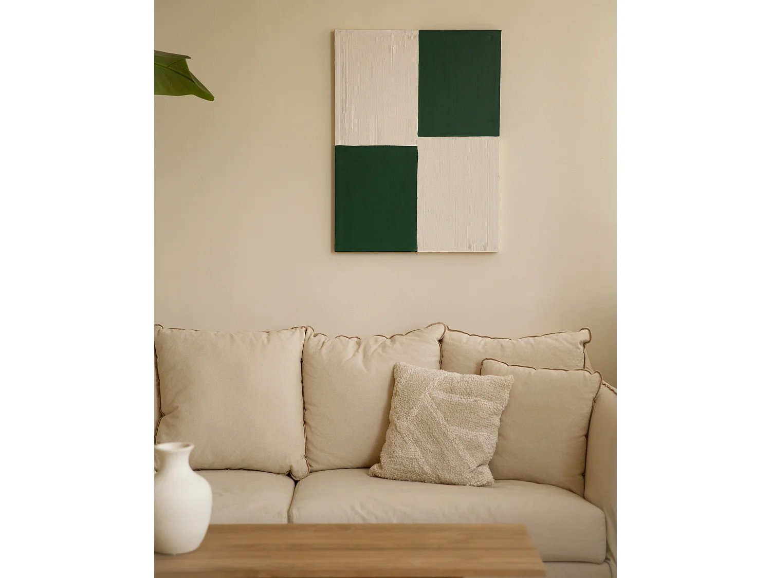 Quadro decorativo di cotone fatto a mano con cornice nera 100x150cm - PRISMA - DECOWOOD