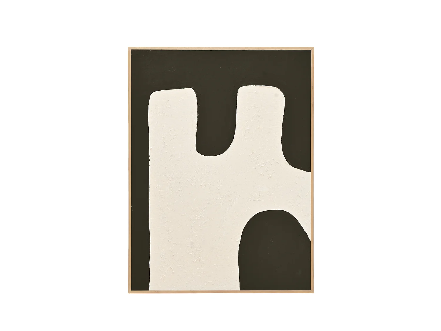 Quadro decorativo di cotone fatto a mano con cornice marrone scuro 80x100cm - KIKA - DECOWOOD