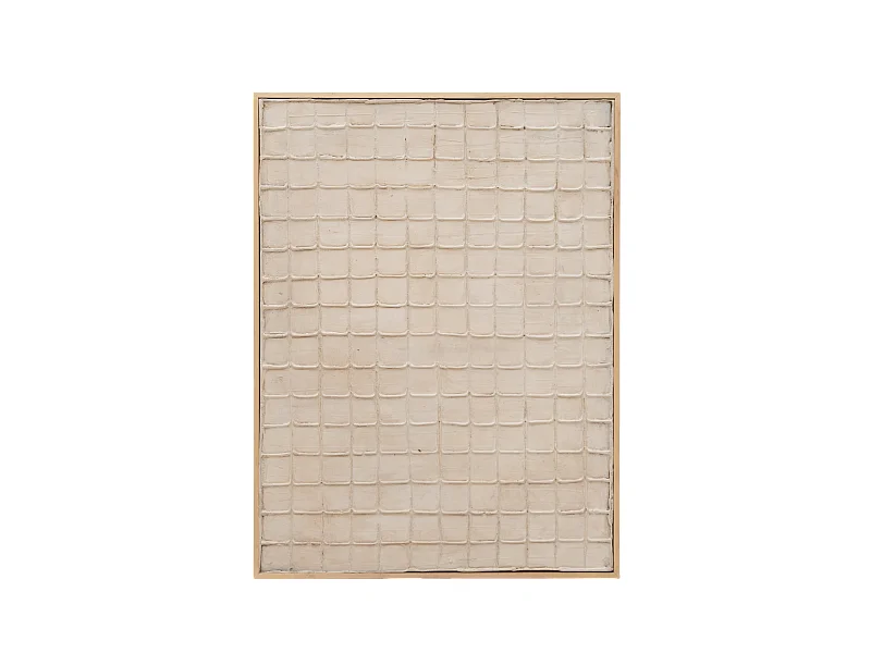 Quadro decorativo di cotone fatto a mano con cornice bianca 100x150cm - JAN - DECOWOOD