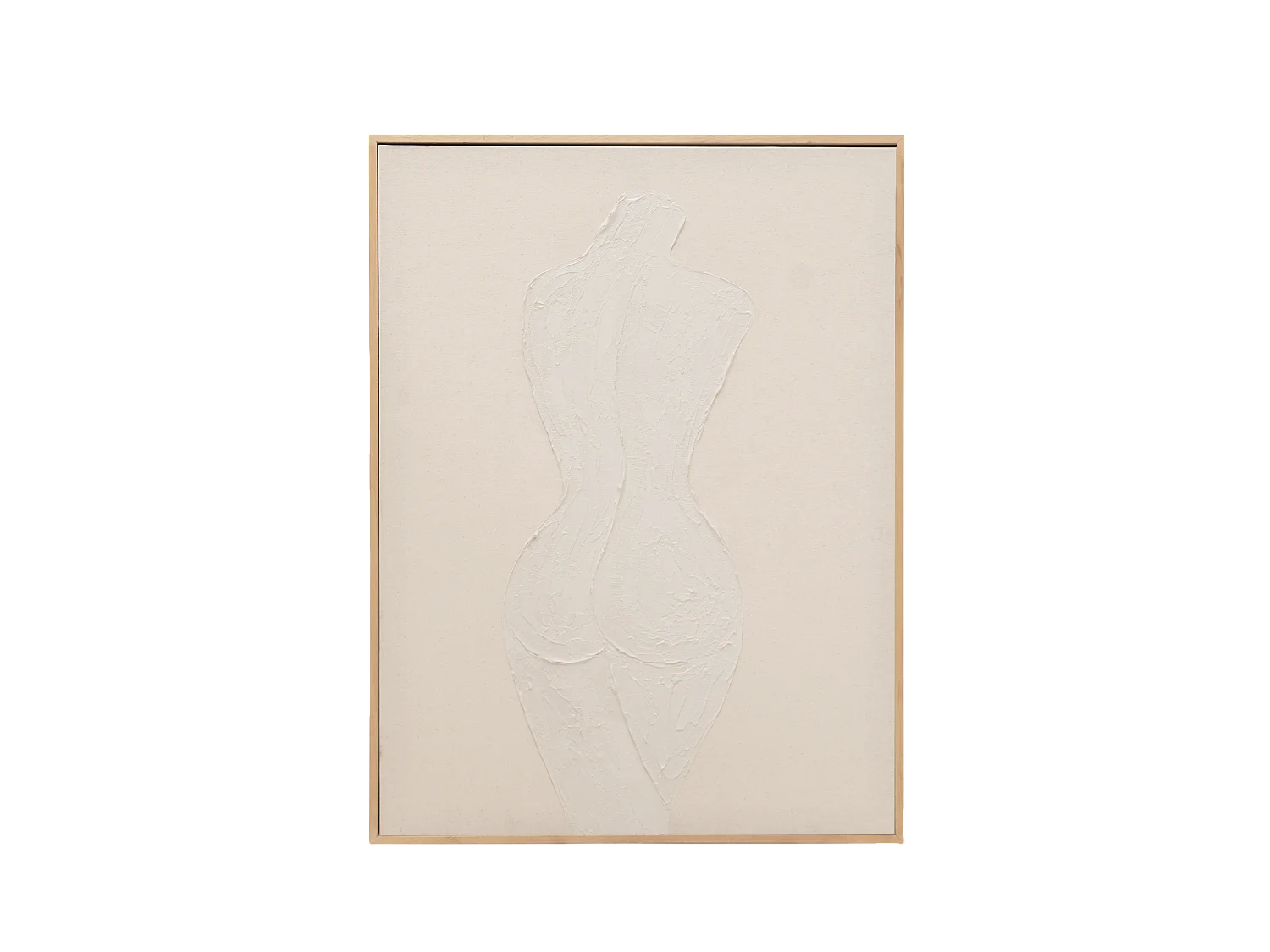 Cuadro decorativo sobre lienzo de algodón con marco de madera marrón claro pintado artesanalmente con pintura al oleo de 100x150cm - LEO - DECOWOOD