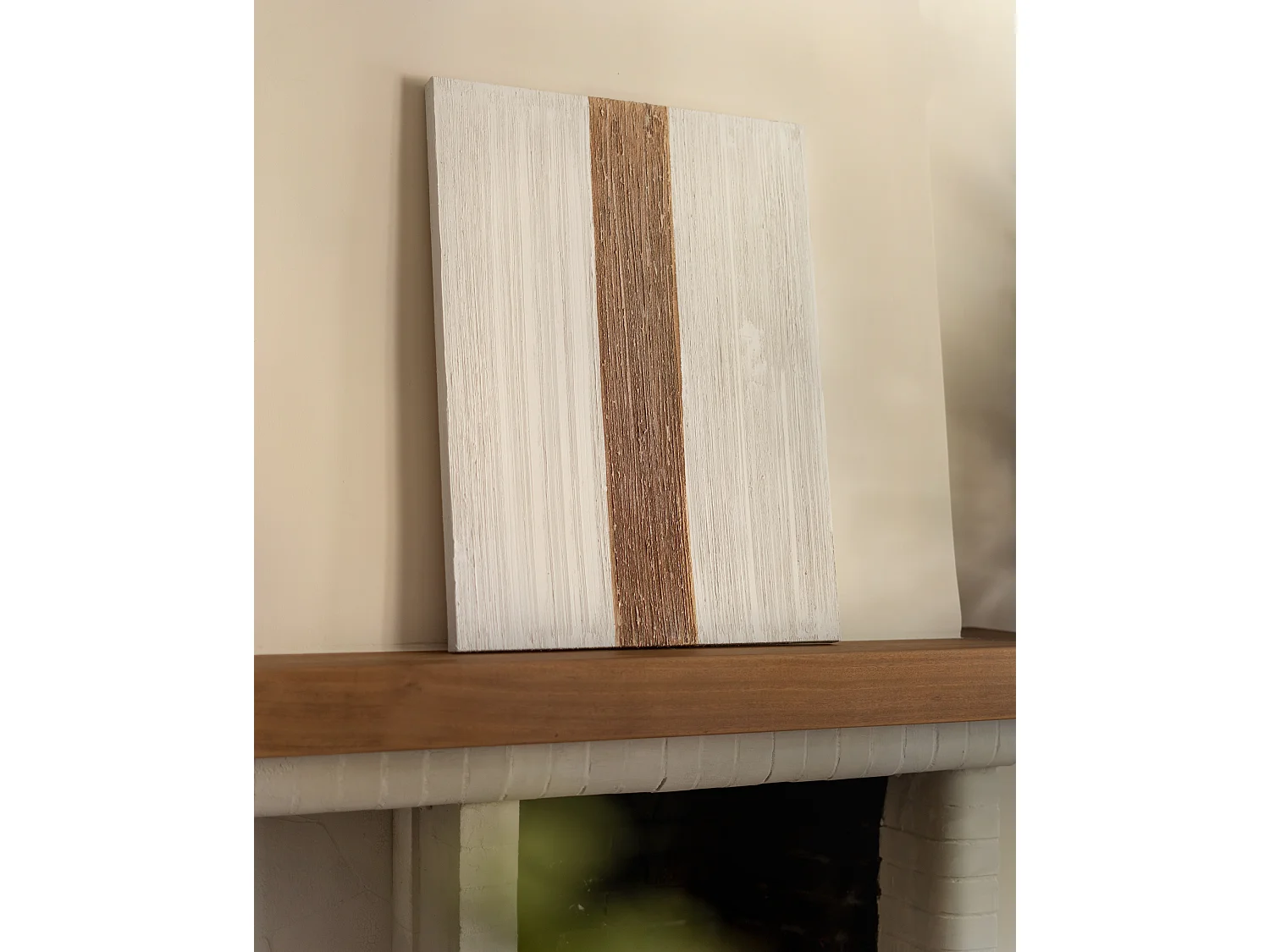 Cuadro decorativo sobre lienzo de algodón con marco de madera blanco pintado artesanalmente con pintura al oleo de 100x150cm - TESA - DECOWOOD