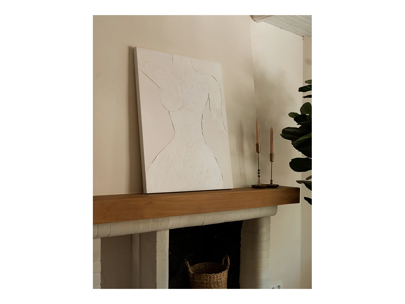 Peinture à l'huile décorative faite à la main cadre noir 60x80cm - LEO - DECOWOOD