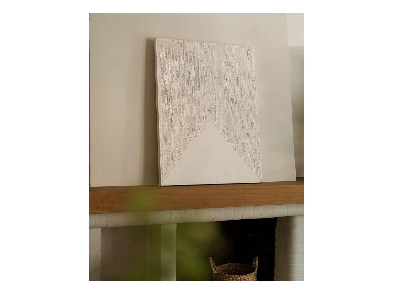 Cuadro decorativo sobre lienzo de algodón con marco de madera marrón oscuro pintado artesanalmente con pintura al oleo de 80x100cm - ADRIANA - DECOWOOD