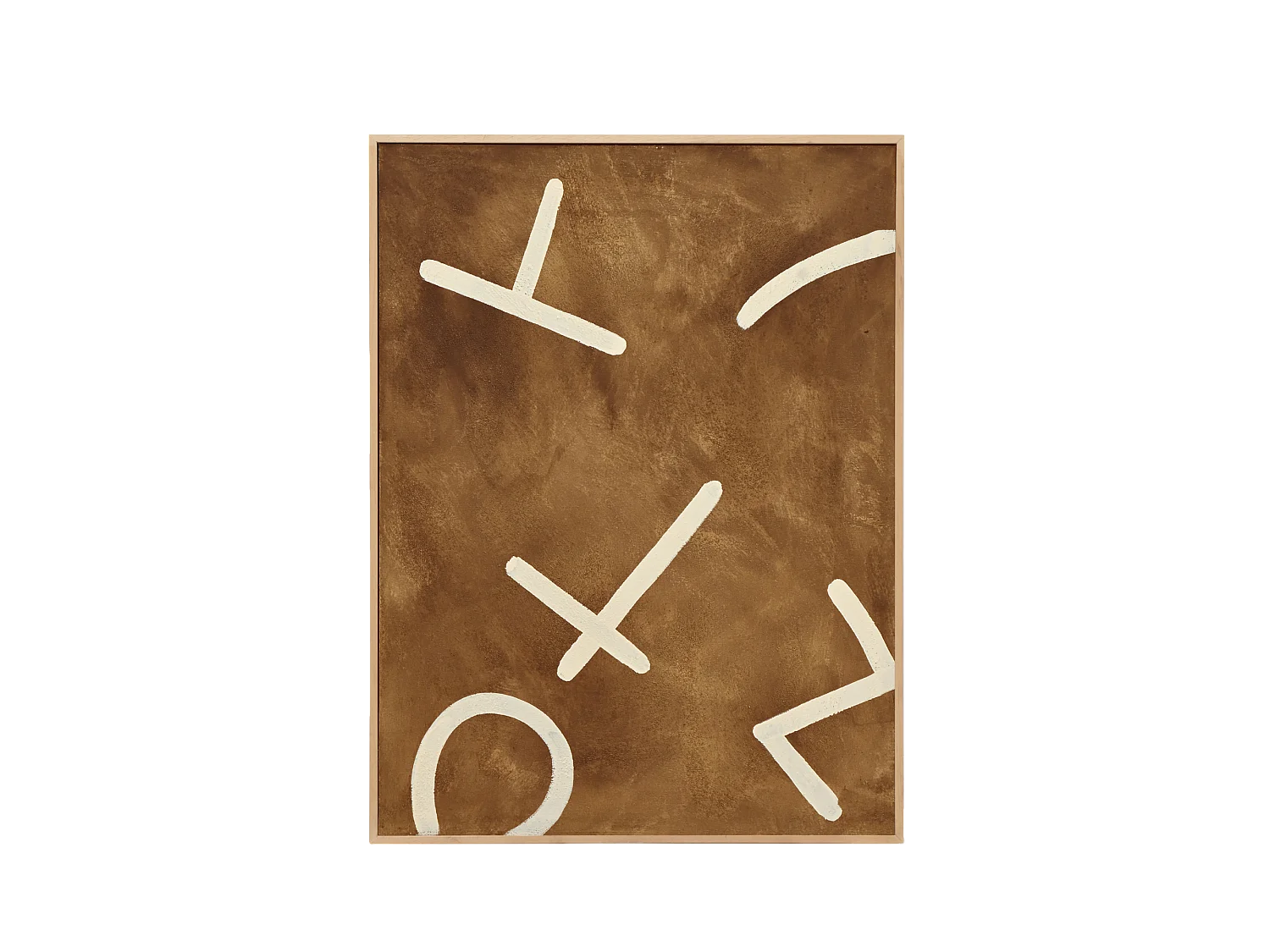 Quadro decorativo di cotone fatto a mano con cornice bianca 80x100cm - SILVANA - DECOWOOD