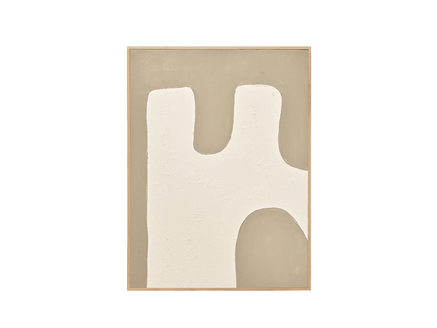 Quadro decorativo di cotone fatto a mano con cornice marrone chiaro 80x100cm - KIKA - DECOWOOD