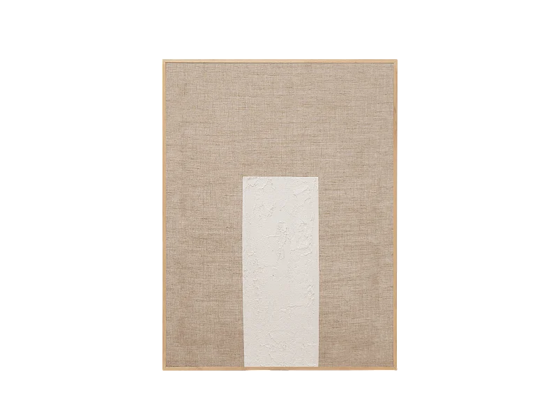 Quadro decorativo di lino fatto a mano con cornice bianca 80x100cm - MAYA - DECOWOOD