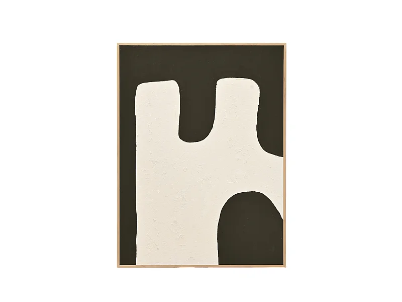 Quadro decorativo di cotone fatto a mano con cornice bianca 80x100cm - KIKA - DECOWOOD