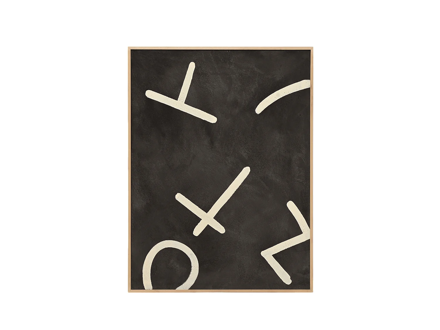 Quadro decorativo di cotone fatto a mano con cornice nera 80x100cm - SILVANA - DECOWOOD