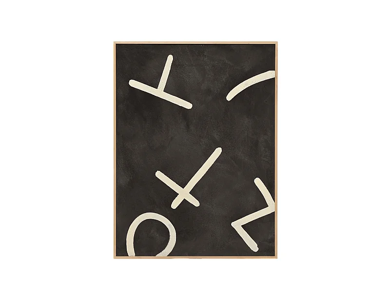 Peinture à l'huile décorative faite à la main cadre noir 80x100cm - SILVANA - DECOWOOD