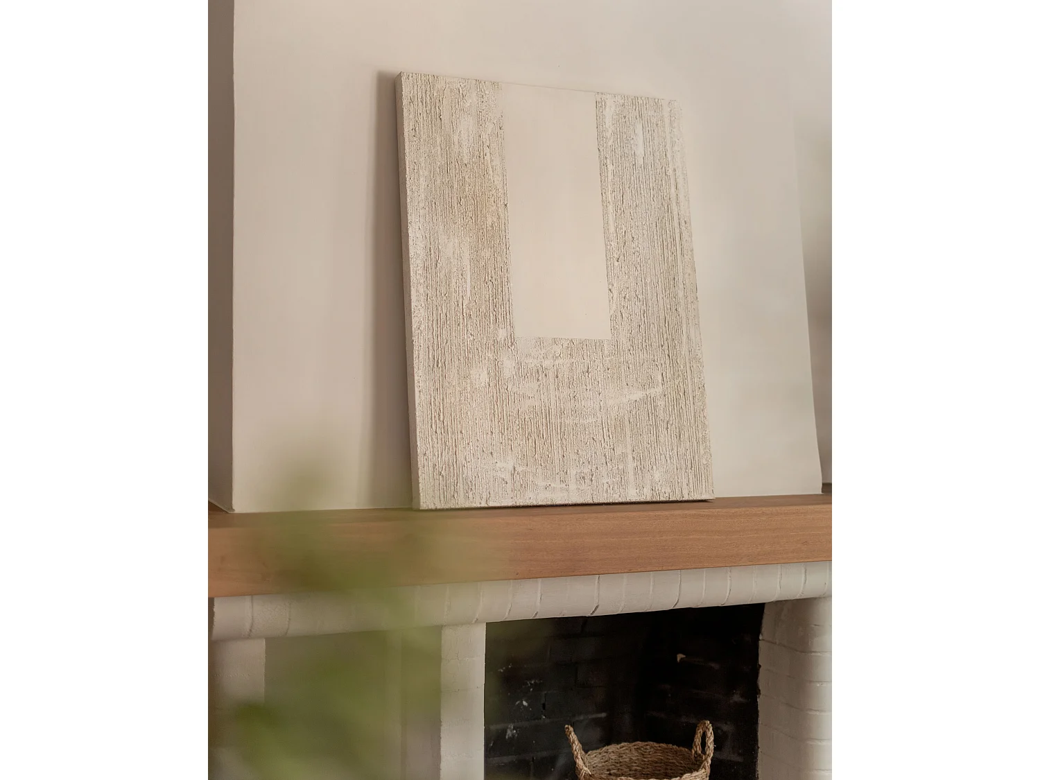 Peinture à l'huile décorative faite à la main cadre blanc 100x150cm - DEVA - DECOWOOD