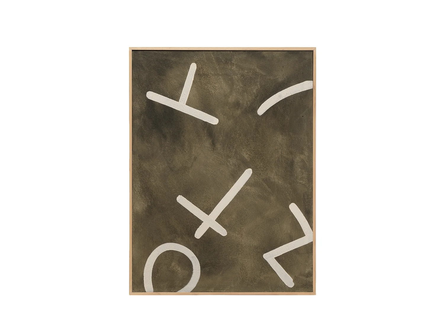 Cuadro decorativo sobre lienzo de algodón con marco de madera marrón oscuro pintado artesanalmente con pintura al oleo de 80x100cm - SILVANA - DECOWOOD