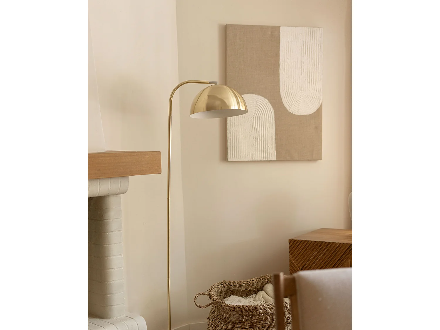 Quadro decorativo di lino fatto a mano con cornice bianca 80x100cm - NIKI - DECOWOOD