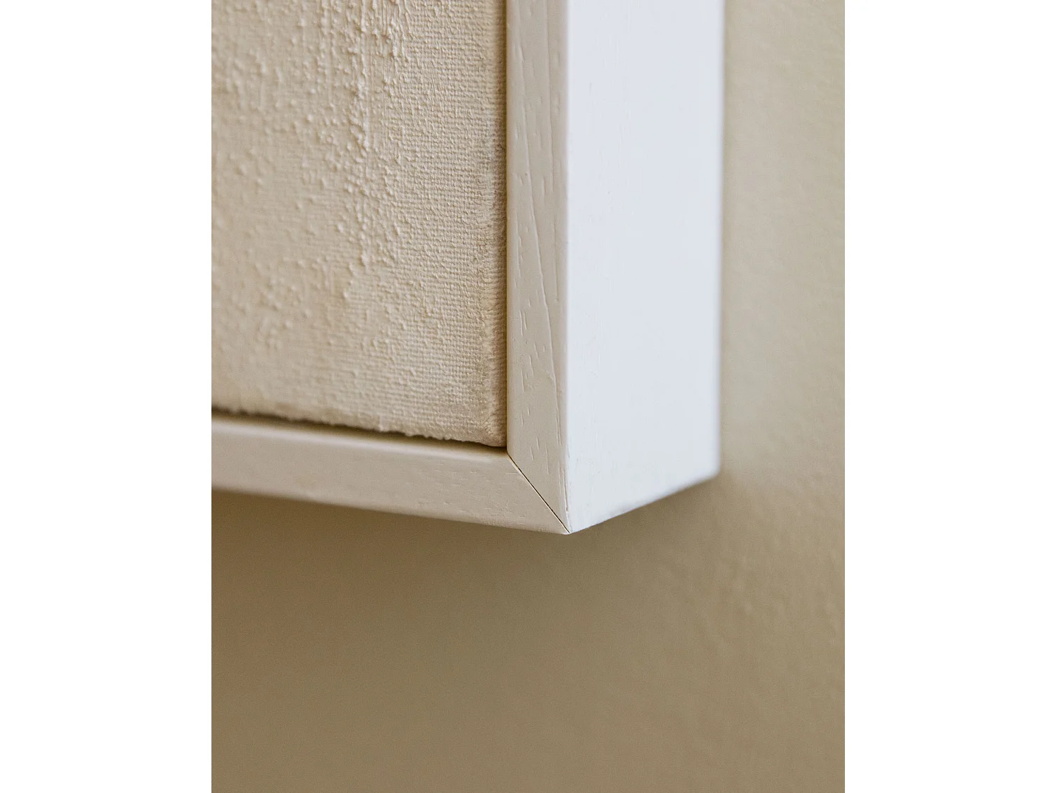 Quadro decorativo di cotone fatto a mano con cornice marrone chiaro 100x150cm - SILVANA - DECOWOOD