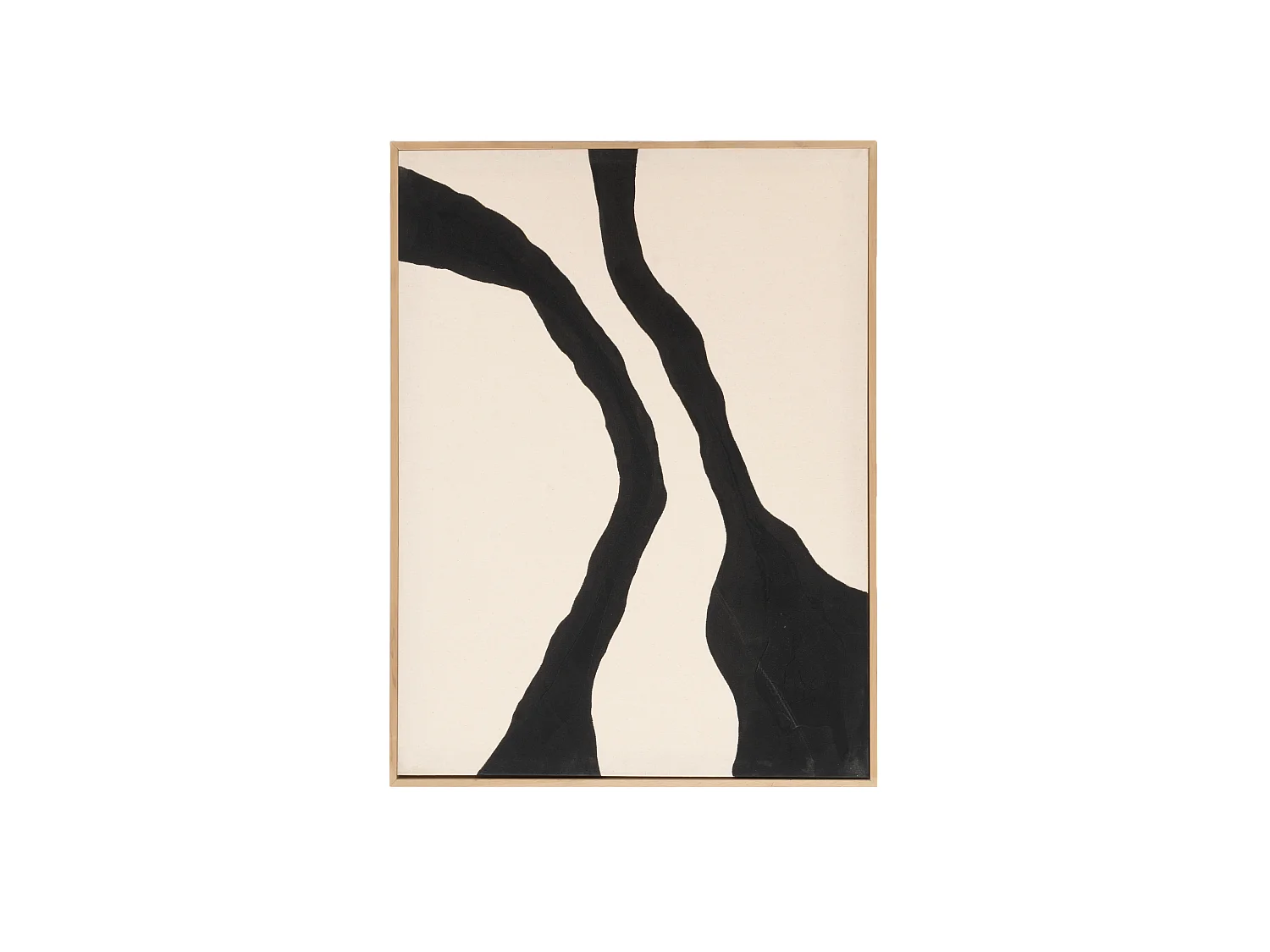 Cuadro decorativo sobre lienzo de algodón con marco de madera negro pintado artesanalmente con pintura al oleo de 80x100cm - KUSAMA - DECOWOOD