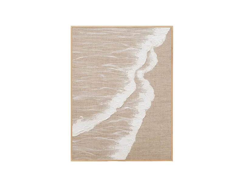 Cuadro decorativo sobre lienzo de lino con marco de madera blanco pintado artesanalmente con pintura al oleo de 60x80cm - ADRIANA - DECOWOOD