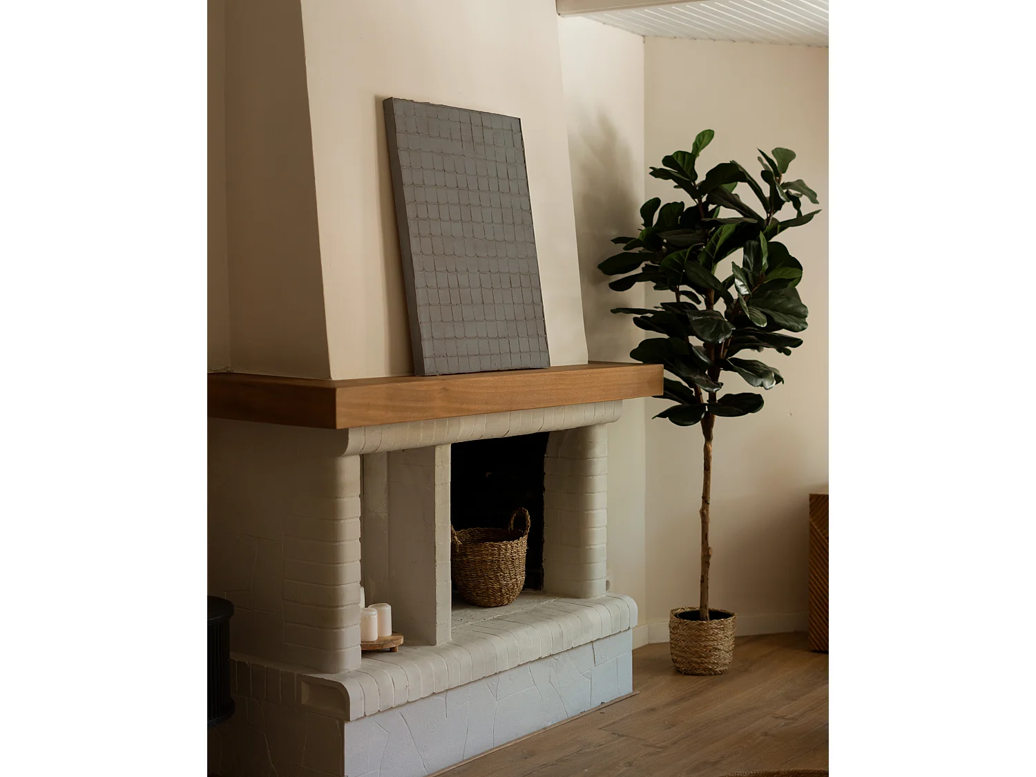 Peinture à l'huile décorative faite à la main cadre marron 80x100cm - JAN - DECOWOOD