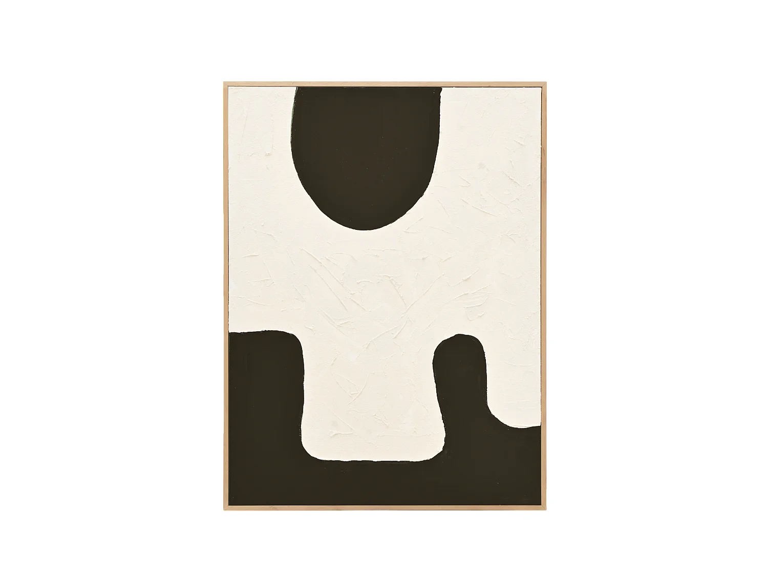 Cuadro decorativo sobre lienzo de algodón con marco de madera negro pintado artesanalmente con pintura al oleo de 80x100cm - VARO - DECOWOOD