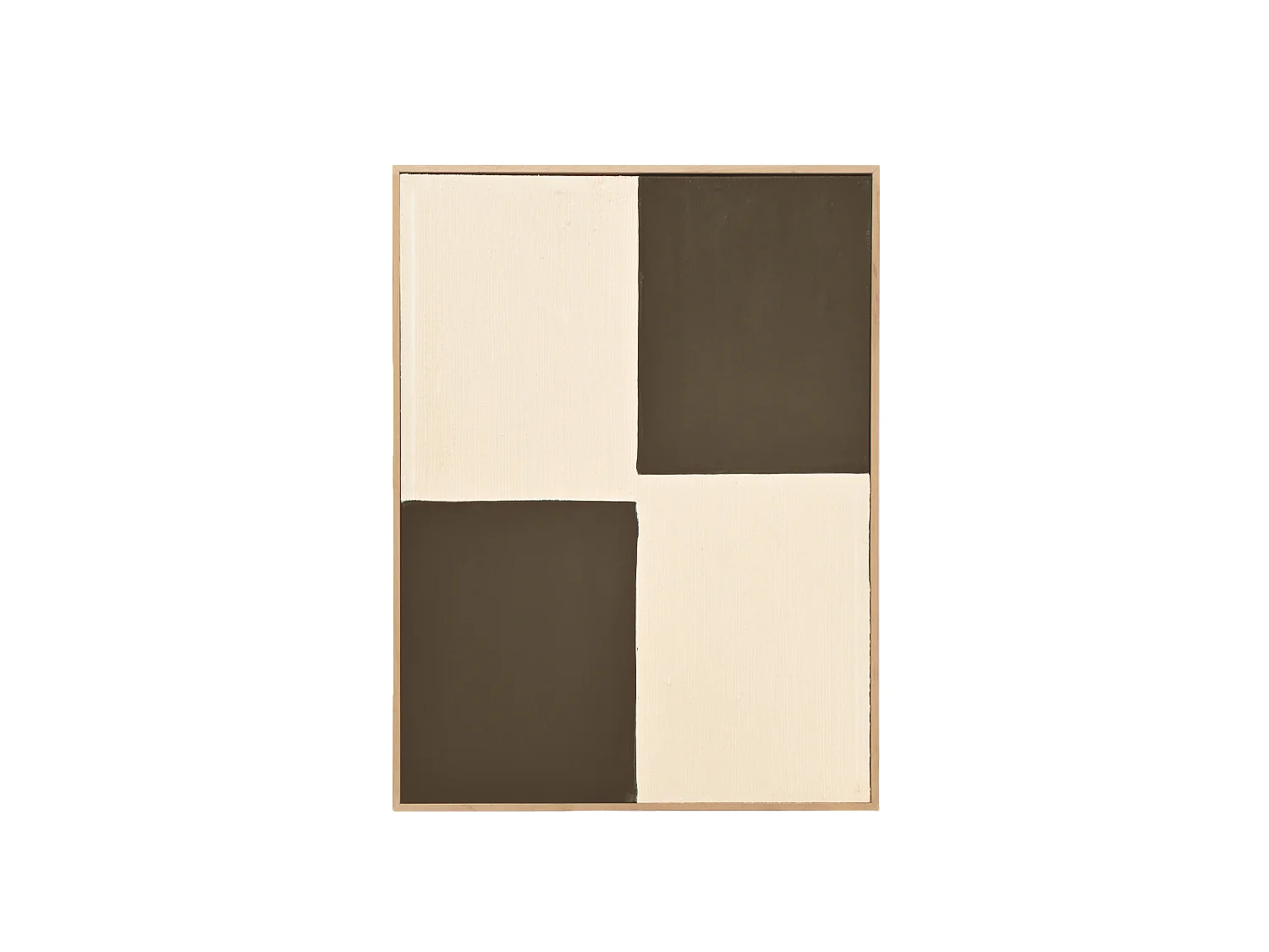 Cuadro decorativo sobre lienzo de algodón con marco de madera marrón oscuro pintado artesanalmente con pintura al oleo de 60x80cm - PRISMA - DECOWOOD