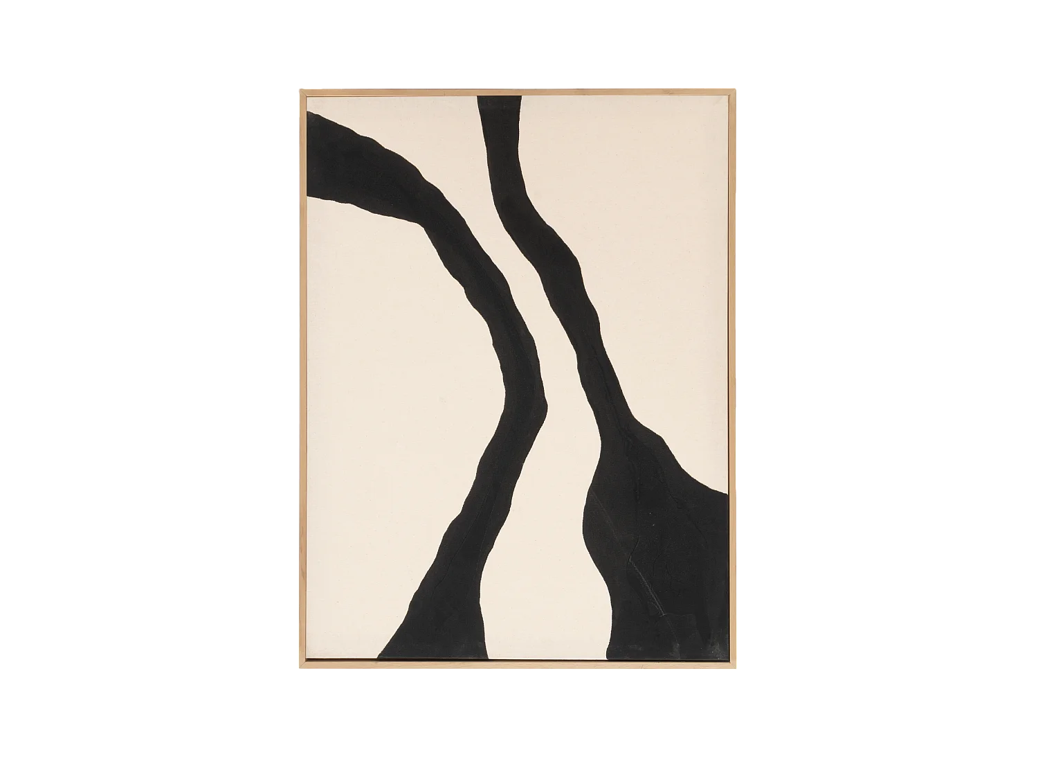 Quadro decorativo di cotone fatto a mano con cornice marrone scuro 80x100cm - KUSAMA - DECOWOOD