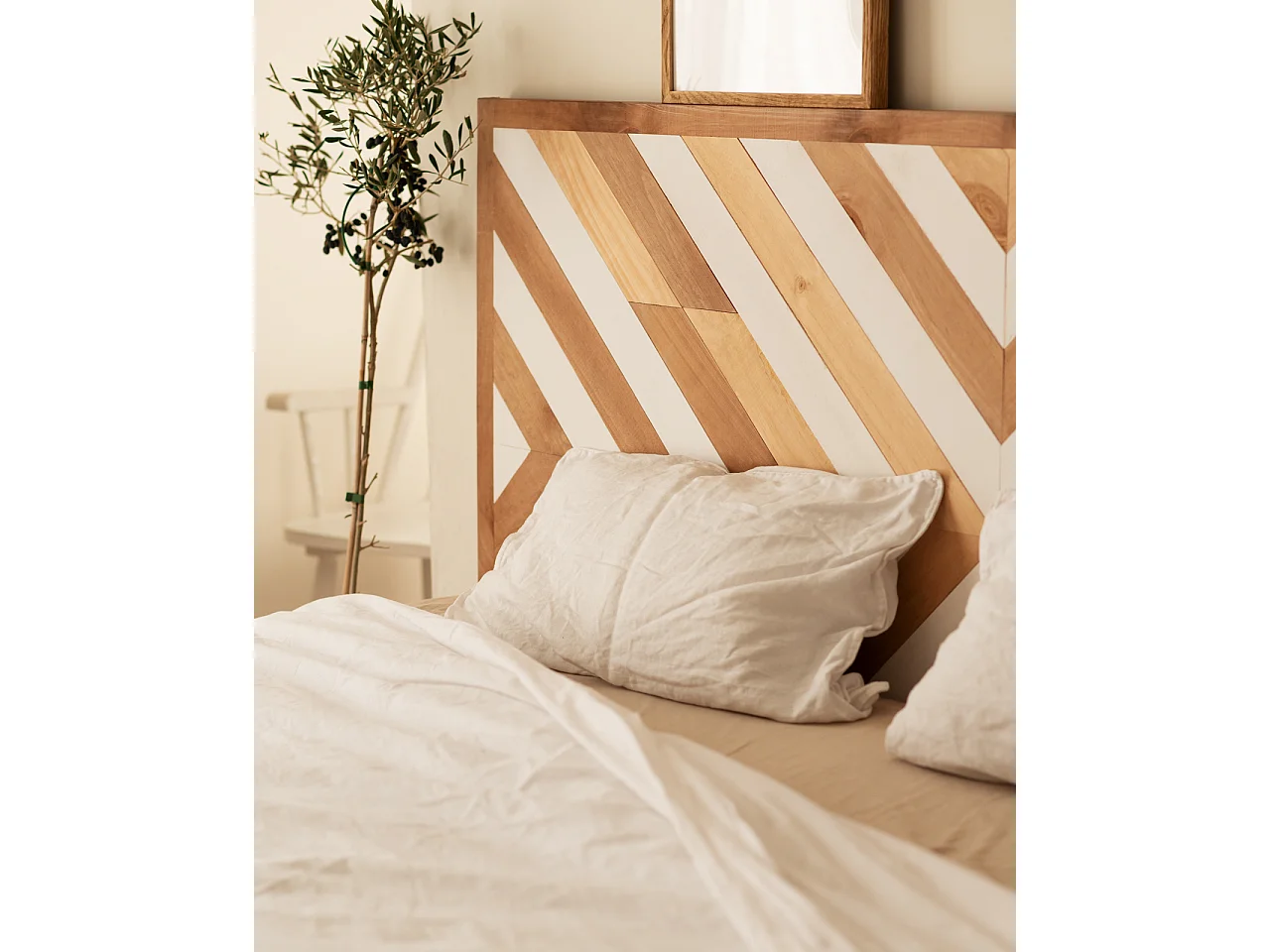 Tête de lit en bois de pin ethnique 165x80cm - ZEN - DECOWOOD