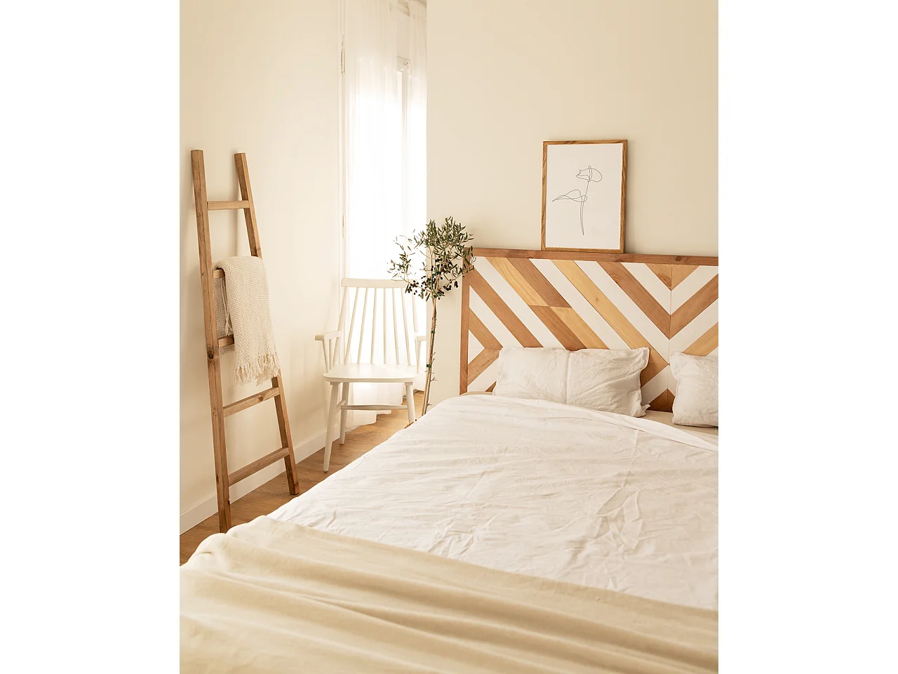 Tête de lit en bois de pin ethnique 165x80cm - ZEN - DECOWOOD