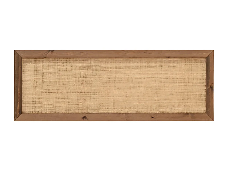 Cabecero de cama de madera maciza y rafia en tono roble oscuro de 100x60cm - ELLEN RAFIA - DECOWOOD