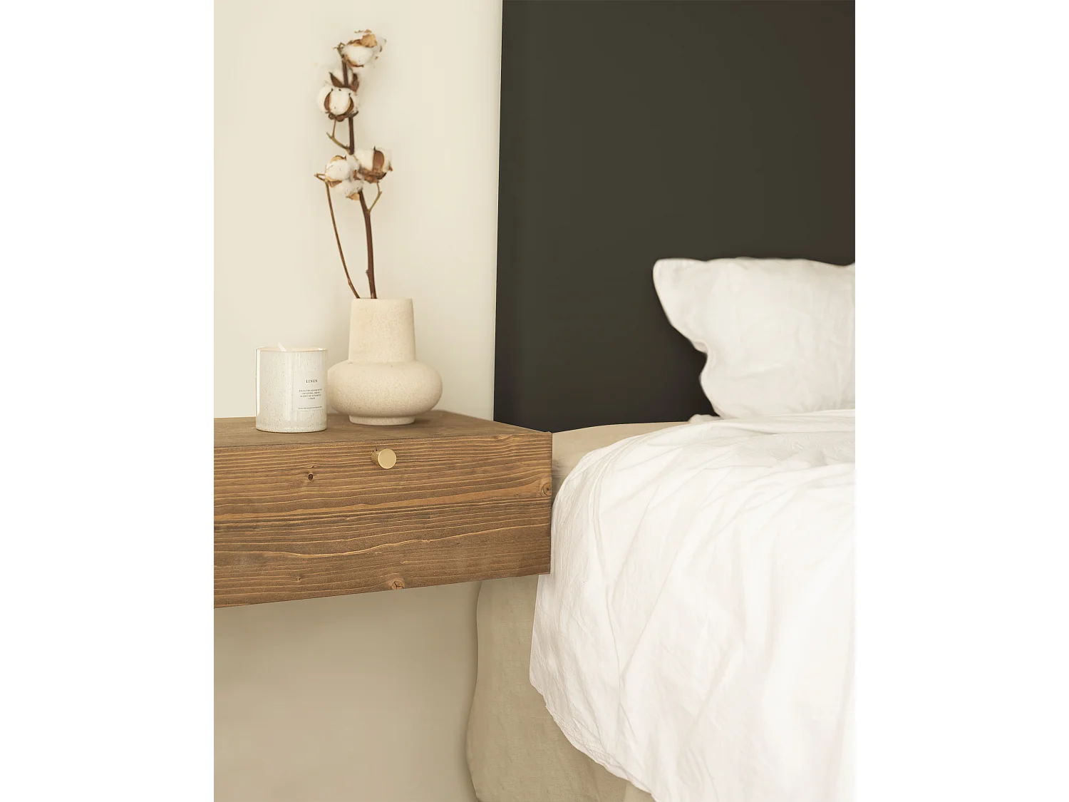 Tête de lit similicuir lisse noir 135x80cm - BUDAPEST - DECOWOOD