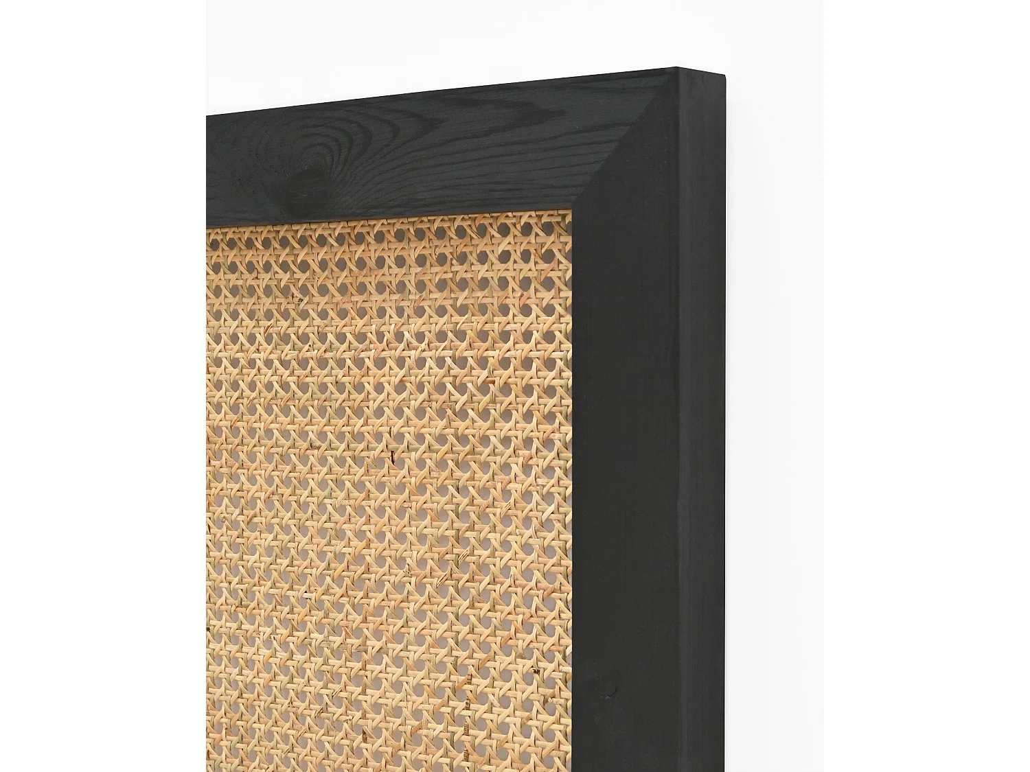 Testiera del letto in legno massello e cannage tono nero 160x60cm - ELLEN CANNAGE - DECOWOOD