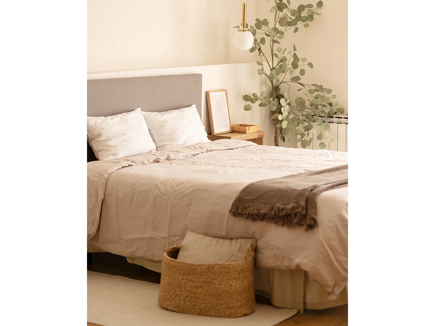 Tête de lit tapissée lisse gris 135x60cm - MIMUK - DECOWOOD