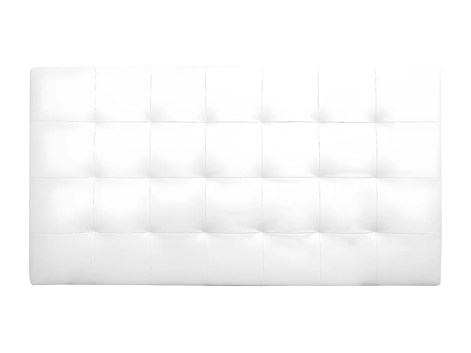 Testiera rivestita in pelle sintetica con pieghe tono bianco 150x80cm - NIEMI - DECOWOOD