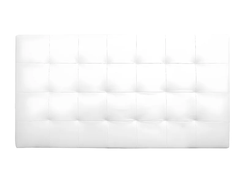Cabecero de cama tapizado de polipiel con pliegues en color blanco de 90x80cm - NIEMI - DECOWOOD