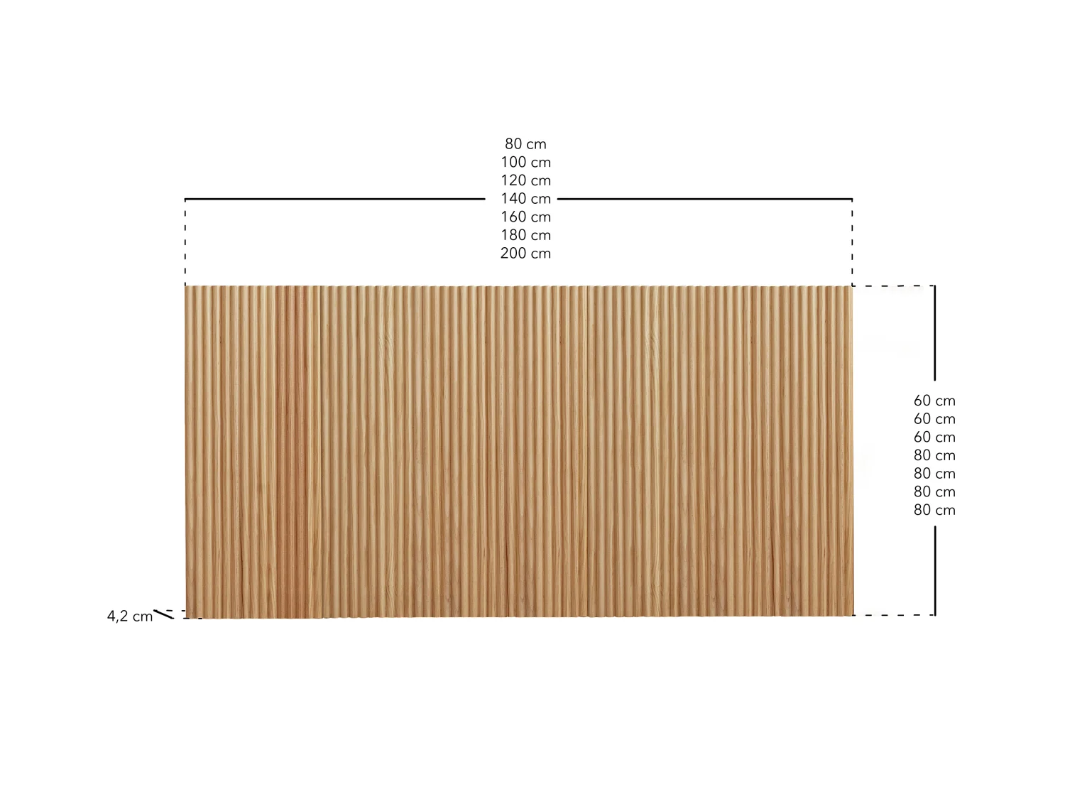 Tête de lit en bois de pin marron 80x60cm - BALI - DECOWOOD