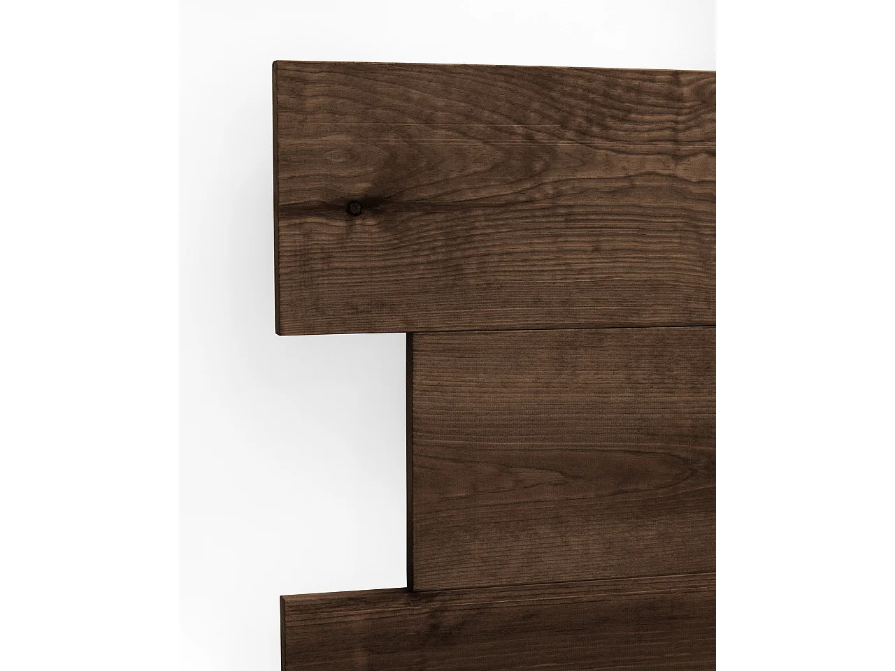 Cabecero de cama de madera maciza asimétrico tono nogal 180x80cm - FLANDES - DECOWOOD