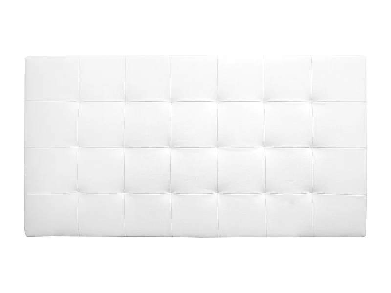 Testiera rivestita in pelle sintetica con pieghe tono bianco 135x80cm - NIEMI - DECOWOOD